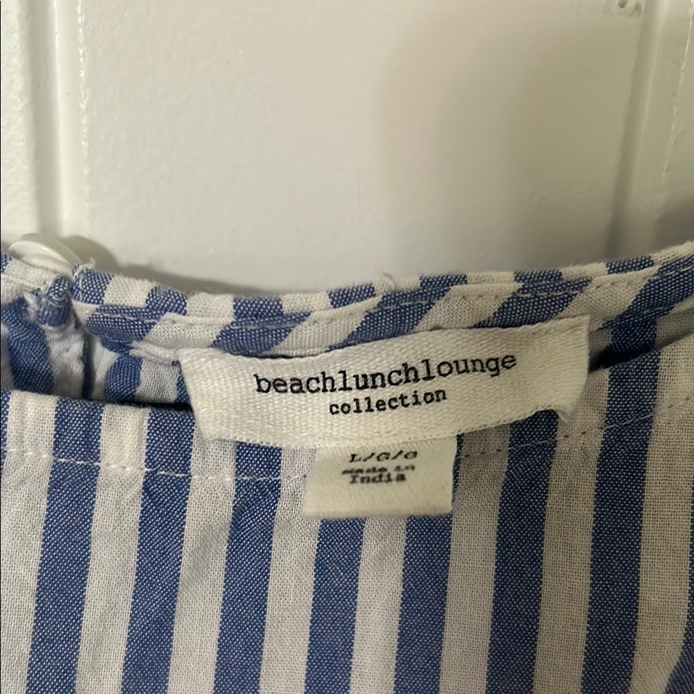 beachlunchlounge Blue and White Striped Midi Dress - Picture 4 of 5